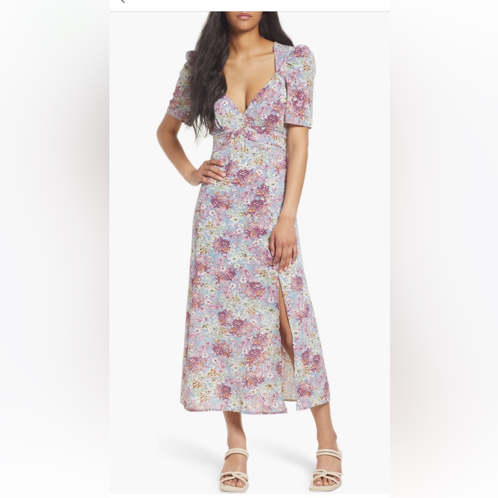 NEW - Floret Studios - Floral Print Empire Waist Maxi Dress